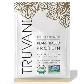 Truvani- Proteína Vegana de Guisante en Polvo  Vainilla  20g Proteína Orgánica a Base de Plantas  1 Porción  Keto  Gluten y                           