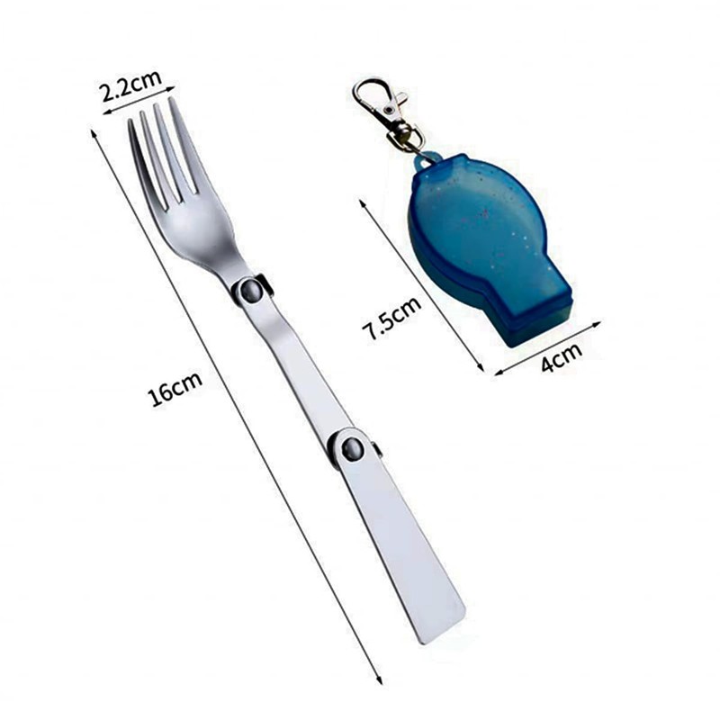 2-Pack Foldable Fork and Spoon Set, Stainless Steel Portable Travel
