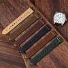 WOCCI 22mm Old-fashioned Watch Band for Men, Top Grain Leather,