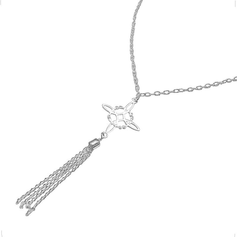 Agalea | Collar Corbatero con Dije de Nudo de Bruja