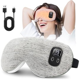 EASICUTI Eye Mask Warming, Wireless Heat Eye Compress for Dry Eyes, Eyelid Edge Removal & Barley Grain, Sleep Improvement, 4 Temperature Levels & Timer