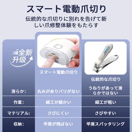 Rinzaku Electric Nail Clipper 2024 Model | Quiet Design, LED Lighting, Type-C Charging Compatible, 2 Speed Adjustment, Elderly, Kids, Adults