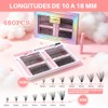 HEYMKGO Kit de Extensiones de Pestañas en Racimo 480 Piezas