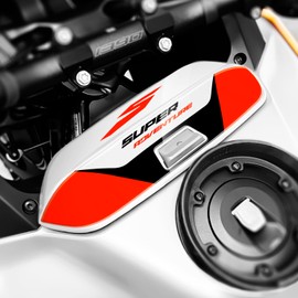 Az Graphishop Sticker 3D Glove Box Compatible with KTM 1390 Super Adventure S 2025, Protection from Bumps and Scratches, Made in Italy, AST-1390SAS-26 (White & Black)