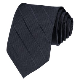 Bskifnn Tie for Men Classic Solid Color Satin Tie for Wedding Party School Graduation (1, Black, Adult)