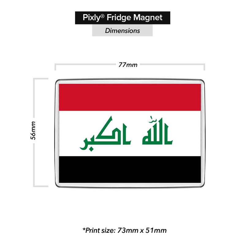 Pixly® Iraq Flag Fridge Magnet Large Jumbo Size Iraqi Keepsake