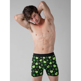 Random Stock Apparel Valentines Underwear for Men Weed Hearts Fun Boxer Briefs Gift
