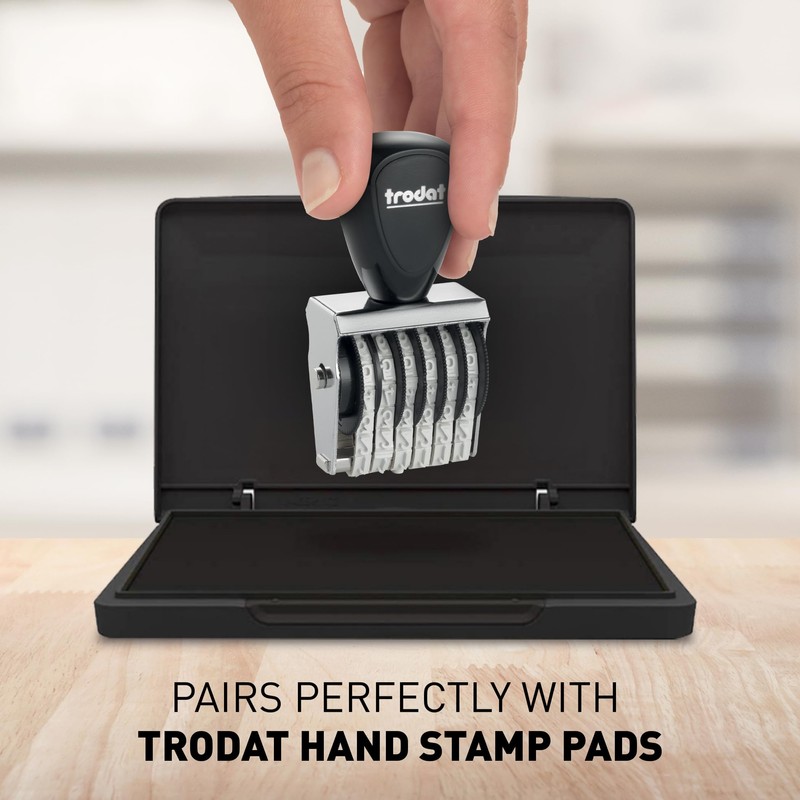 Trodat 1546 Manual Numberer Stamp, 6 Bands, 4mm Character Size,