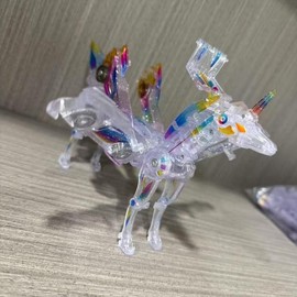 Transform car toys into magical flying dinosaur and unicorns!2Pcs Transforming Car-Robot for Kids, Automatic Deformation of Magnetic Connections. cars kids:_Crystal deformed