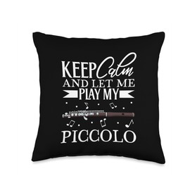 Creative Piccolo Designs Keep Calm-I Play Piccolo Throw Pillow, 16x16, Multicolor