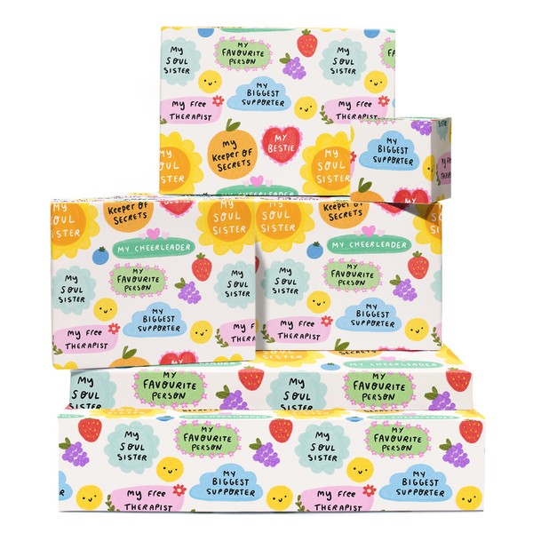 Friends Wrapping Paper - 6 Sheets Of Birthday Gift Wrap