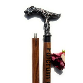 Fulcrum care Wooden Walking Cane with Aluminium Handle Cheetah - Handmade, Ergonomic, Wooden Canes for Men, Cane for Women - Walking Sticks for Seniors,Wooden Walking Stick