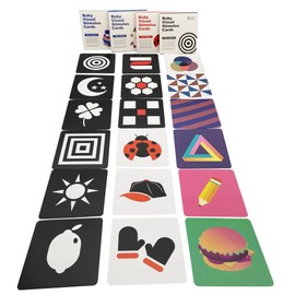 Femtos Baby Flash Cards Set of 4 Focus Cards 64 Double Sided 128 Pages for 0 Year Old Kids Flash Cards Visual Stimulation Newborn Infant Education Right Brain Activation Toy Gift Birthday Gift