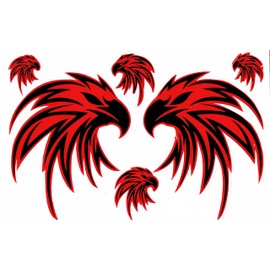 1 Sheet - Eagle Head Flames Fire Sticker Motorsport Motocross Car Scooter Tuning Sticker Film 1 Sheet 270 mm x 180 mm Weatherproof or for Model Making