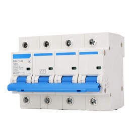 125A 4P Miniature Circuit Breaker 400V Air Switch PC Flame Retardant Overload Guard Manual Transfer Switch for Home Residential