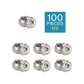 M6 Locknuts - IMScrews 304 Stainless Steel Locknuts - Durable Hardware for Home Repairs and Professional Projects Pack of 100