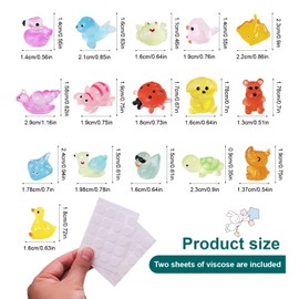 pkaoakyo Tiny Resin Animals Figures to Hide Mini Resin Animals Bulk for Miniature Fairy Garden Accessories Micro Landscape Aquarium Potted Decoration