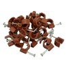 Brown Round Cable Clips 6mm- 50 Pieces