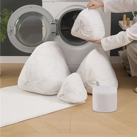 OWIYA Shell Clothes machine wash bag Laundry Bag Honeycomb Mesh Durable Enlarged Thickened Reusable Washing Machine Wash Bags for Delicates (White, 5 Pieces Set)