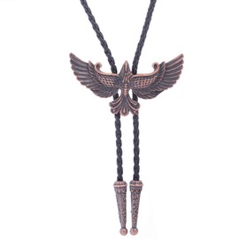 ZAYIUKI Adjustable Bolo Tie Popular Western Cowboy Teens Men Women Dance Tie Vintage Shirts Relief Eagle Buckle Pendant, d