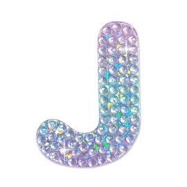StickerBeans® Rhinestone Alphabet Letter Sticker J - Unique Sparkly Design 2” x 2” Cut-to-Shape Adhesive - Personalization, Collecting, Gifting, Scrapbooking, Decorating Laptops, Phone Cases, All Ages