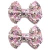 KISZU 3 Inch Glitter Hair Bows Clips, Sparkling Sequin Little