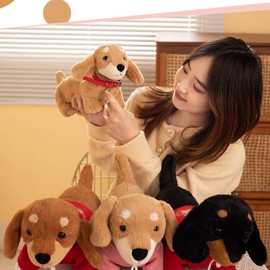 Dachshund Plush Dog, Body Pillow, Looks Like Real, Fluffy, Good to the Touch, Children's Day, Soft, Super Cute, Moe, Sleeping Together, Christmas, Birthday, Anniversary, 16.5 inches (42 cm), Gift,