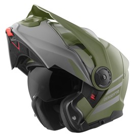 Bogotto FG-102 Duo Fibreglass Flip-Up Helmet, Matte Green, XL