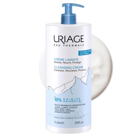 Uriage Cleansing Cream 1L - Moisturising Body Cleanser with Shea Butter - 2-in-1 Cleaning & Care - Face, Body & Hair - 92% Natural, Paraben-Free, Physiological pH Value