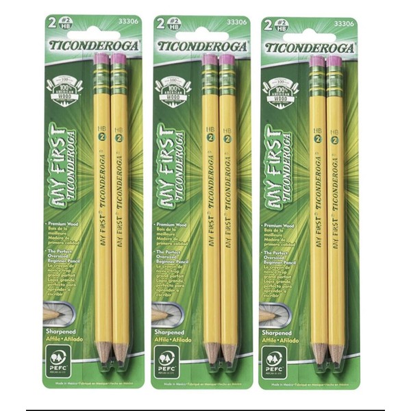 Ticonderoga 3 Sets My First Ticonderoga Presharpened #2 Pencils Total