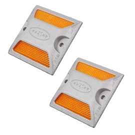 ULTECHNOVO 2pcs Road Safety Signs Road Reflector Road Stud Marker Road Stud Aluminum All Steel Road Sign Roadside Marker Road Emergency Reflector Reflective Driveway Marker
