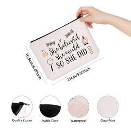 TSOTMO Laboratory Technician Gift She Believed She Could So She Did Biology Chemistry Graduation Gift Makeup Bag (She Believed lab tech)