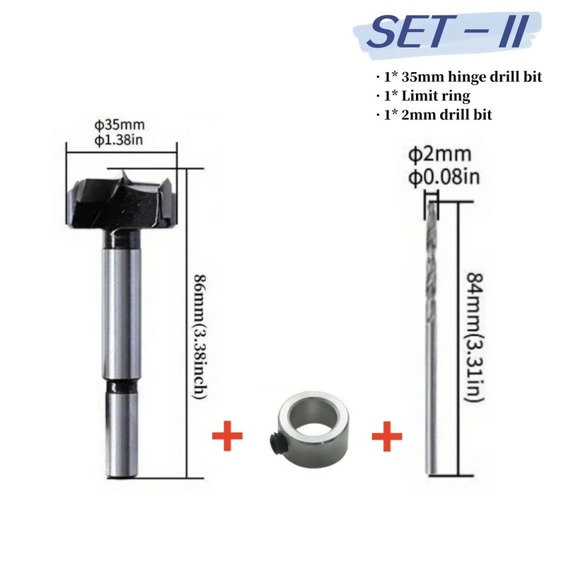 35mm Concealed Hinge Drill Bit Set for Cabinet Installation –