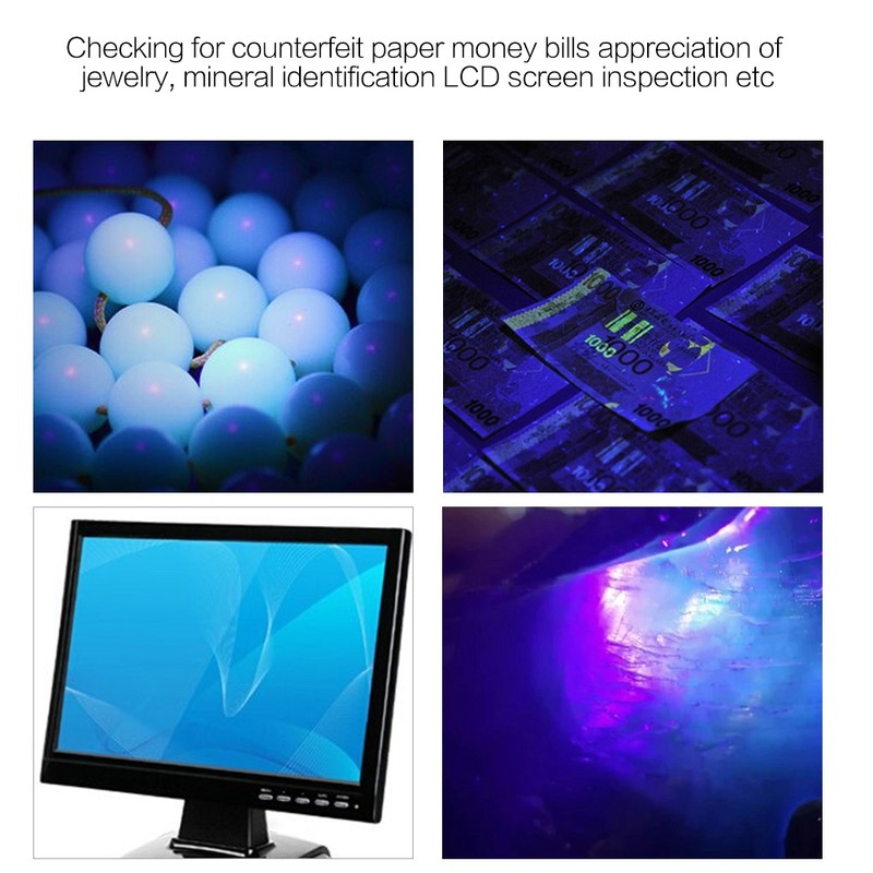 3Colors Ultra Violet UV White Yellow Flashlight Torch Lamp Handheld