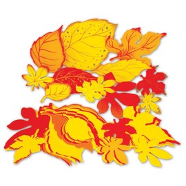 Springboard Jumbo Autumn Leaves for Classroom Display - Pre-Cut Colourful Card Shapes - Classroom Decorations and School Supplies for Teachers - Arts and Crafts for Kids - 60-Pack - Multiple Sizes