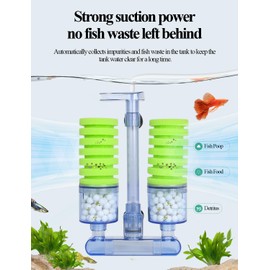 UPETTOOLS Aquarium Biochemical Sponge Filter（M）, Ultra Quite Aquarium Air Pump Double Head Bio Sponge Fish Tank Foam Filter,15-50 Gallon