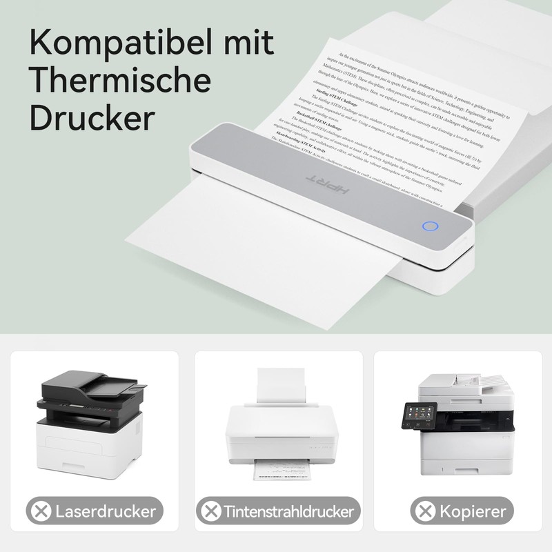 200 Sheets Thermal Paper A4 Foldable for Portable Printer, Compatible