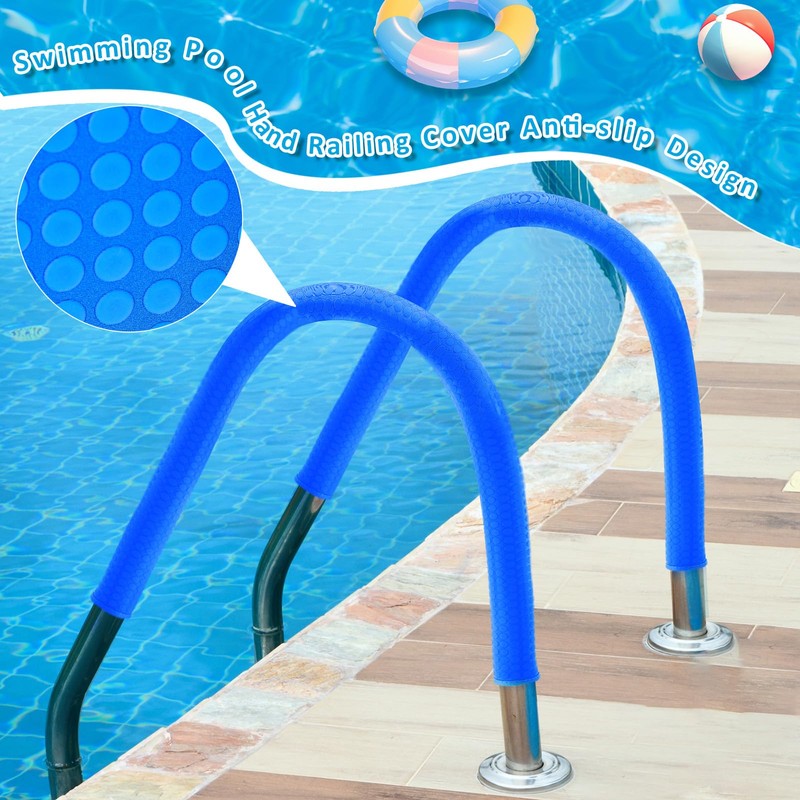 Vincreem 6 ft Pool Handrail Cover with Zippers Anti-Slip for