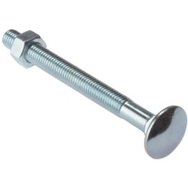 Merriway BH04825 (25 Pcs) Carriage Bolts with Nuts, M6 x 75mm (1/4 inch x 3 inch) Zinc Plated - Pack of 25 Pieces