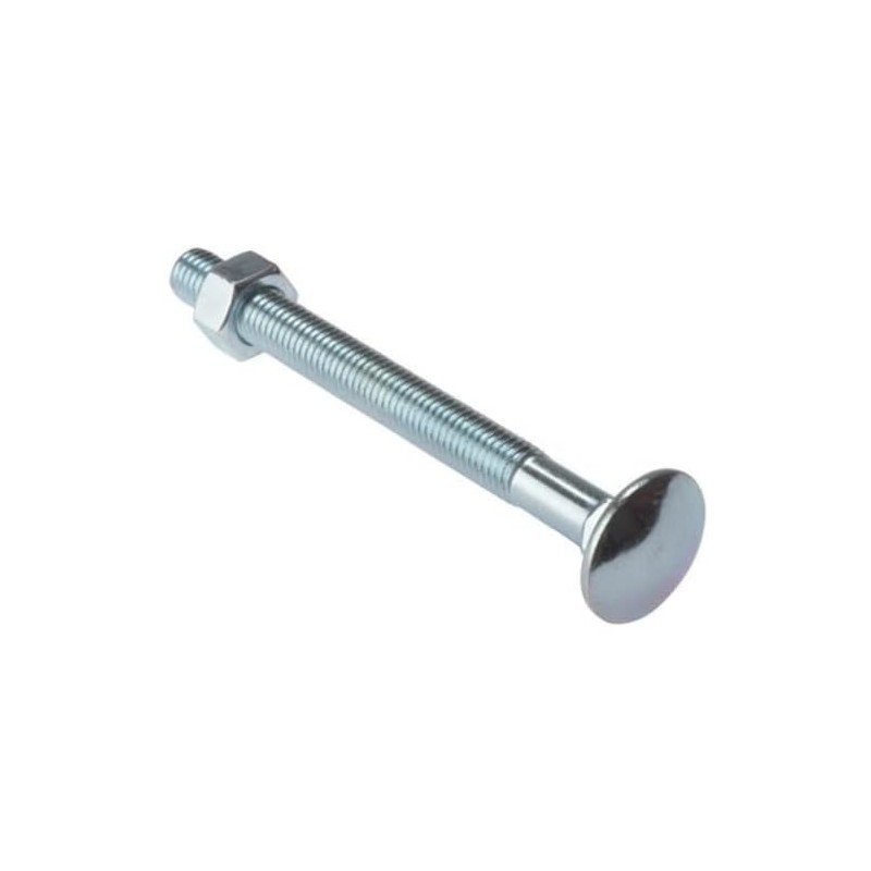Merriway BH04825 (25 Pcs) Carriage Bolts with Nuts, M6 x