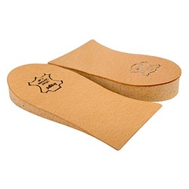 Kaps Heel Lift Elevator, Heel Raise, Heel Pad, Orthotic Wedge, Shoe Pad, Many Widths and Heights, Leather Cover, height 15 mm / 0.6 inch - size M, Beige