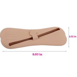 Silicone Travel Makeup Brush Holder with Anti-fall Straps, Make Up Organizer Bag Case,Cosmetic Pouch,Toiletry Organizer Portable Travel Brush Clean (Khaki)