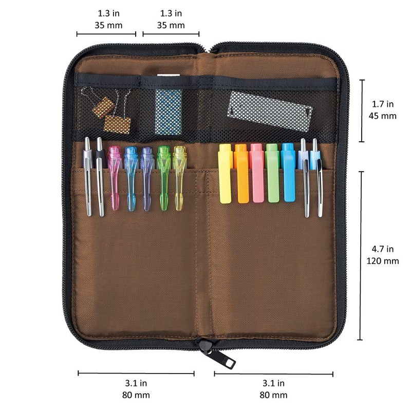 LIHIT LAB A7652-24 Flat Pencil Case, Black