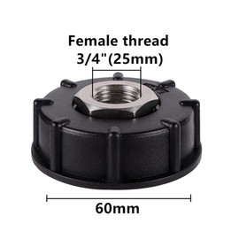 FOGWOWO IBC Adapter S60X6 IBC Tank Accessories 1 Inch Coarse Thread with 3/4 Inch Internal Thread Hose Connection Stainless Steel Valve Outlet Fittings