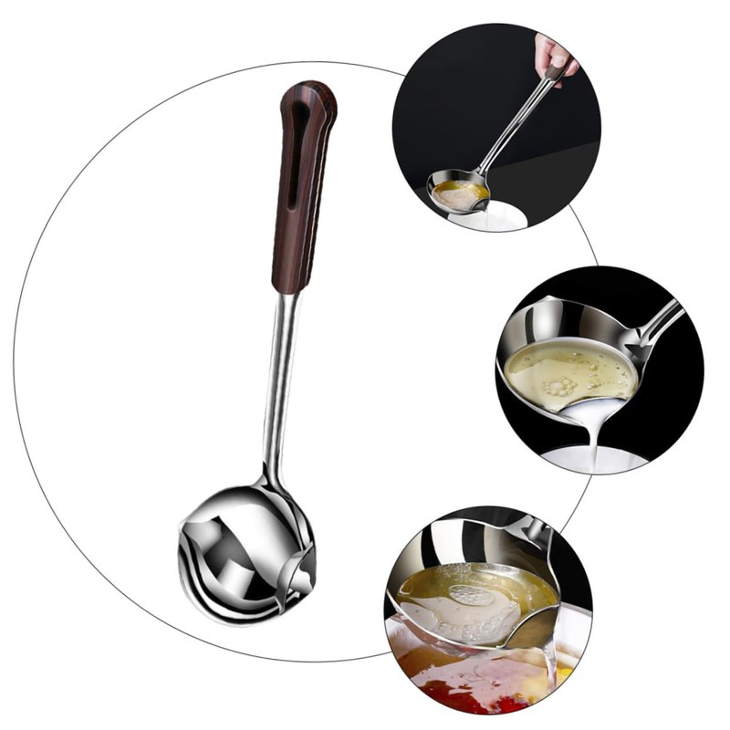 Mobestech Oil Separating Ladle Practical Soup Scoop Drip-preventing Nozzle for