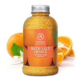 Bath Salt with 100% Natural Essential Orange Oil 600 g - Sea Salt Best for Good Sleep - Stress Relief - Beauty - Bathing - Body Care - Wellness - Beauty - Relaxation - Aromatherapy - Spa
