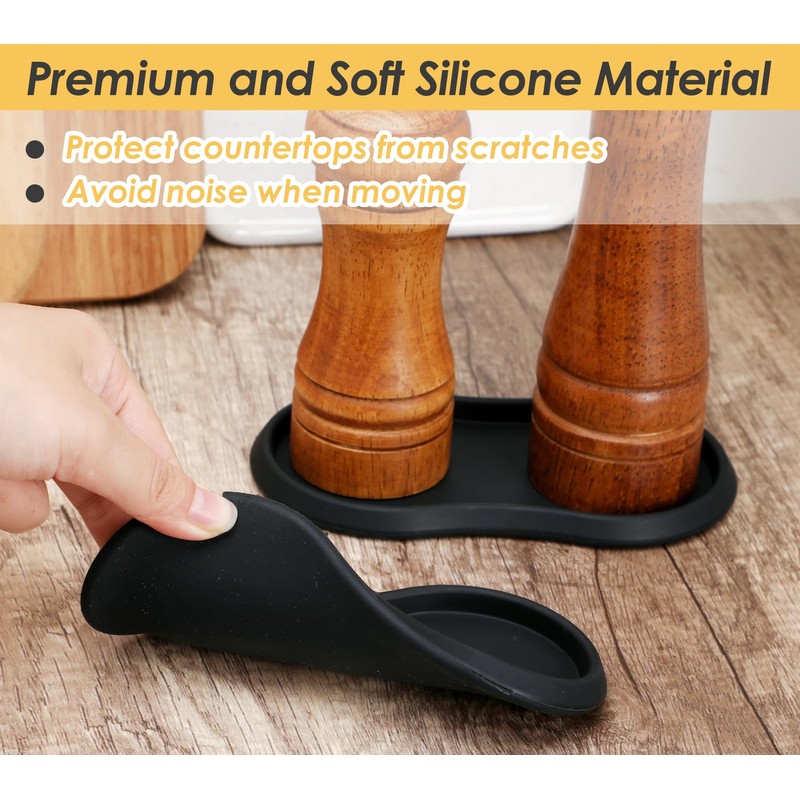 Koluti Salt and Pepper Mill Silicone Tray Set of 2,