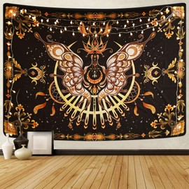 KoovDem Butterfly Tapestry - Moth Wall Hanging, UV Resistant, Waterproof, Machine Washable, Lightweight, Psychedelic Bedroom Aesthetic Decor for Bedroom, Living Room, Yoga Room - 79.92x59.84 Inch