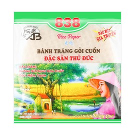 Fresh Spring Roll Rice Paper Wrappers, Vietnamese Premium Summer Wrap with Natural Ingredients, Non-GMO, Gluten-Free, Low Carb, for Spring Rolls, Wonton, Dumpling, Sushi 340g (Round, 22cm)