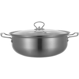 Stainless Steel Hot Pot Metal Shabu Shabu Pot Korean Ramen Cooker Stovetop Soup Stockpot Nonstick Cookware for All Stoves
